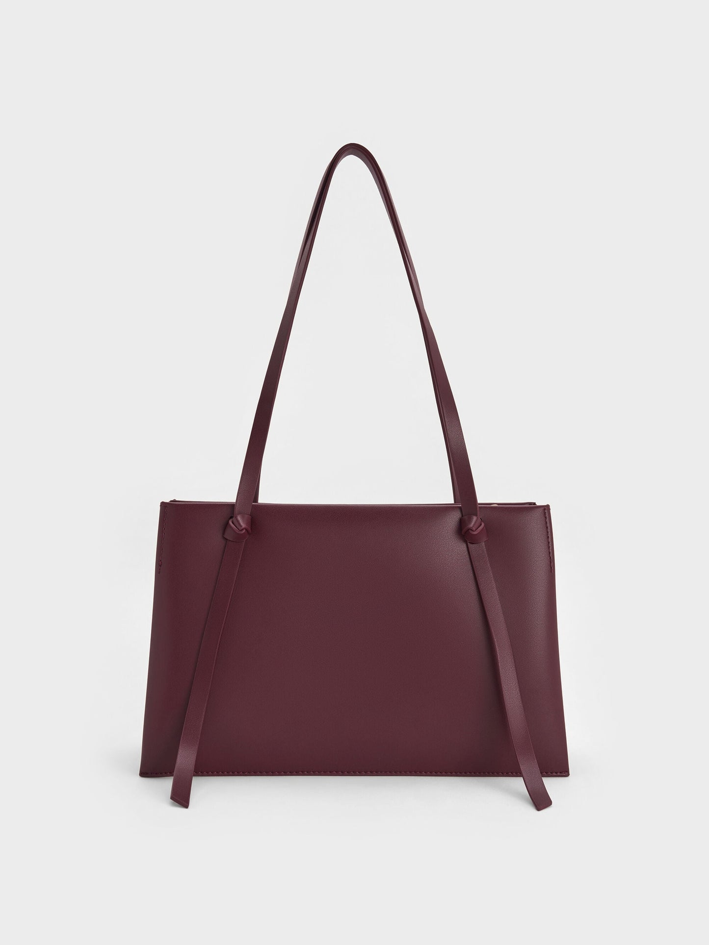 Midori Geometric Tote Bag - Wineberry Red | CHARLES & KEITH