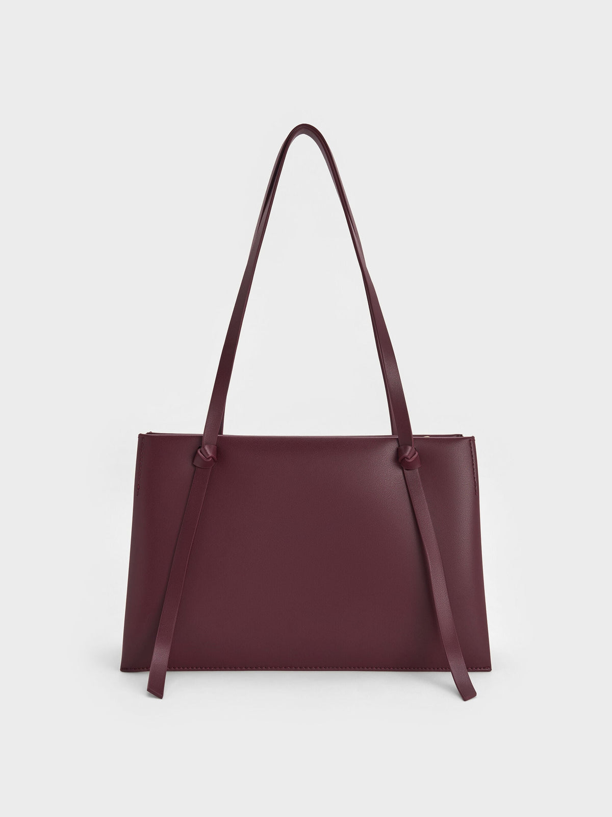 Midori Geometric Tote Bag - Wineberry Red | CHARLES & KEITH