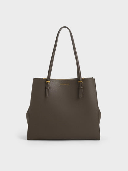 Sansa Tote Bag - Dark Moss | CHARLES & KEITH