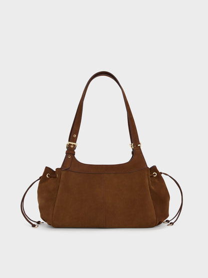 Lillith Drawstring Tote Bag - Pecan Brown | CHARLES & KEITH