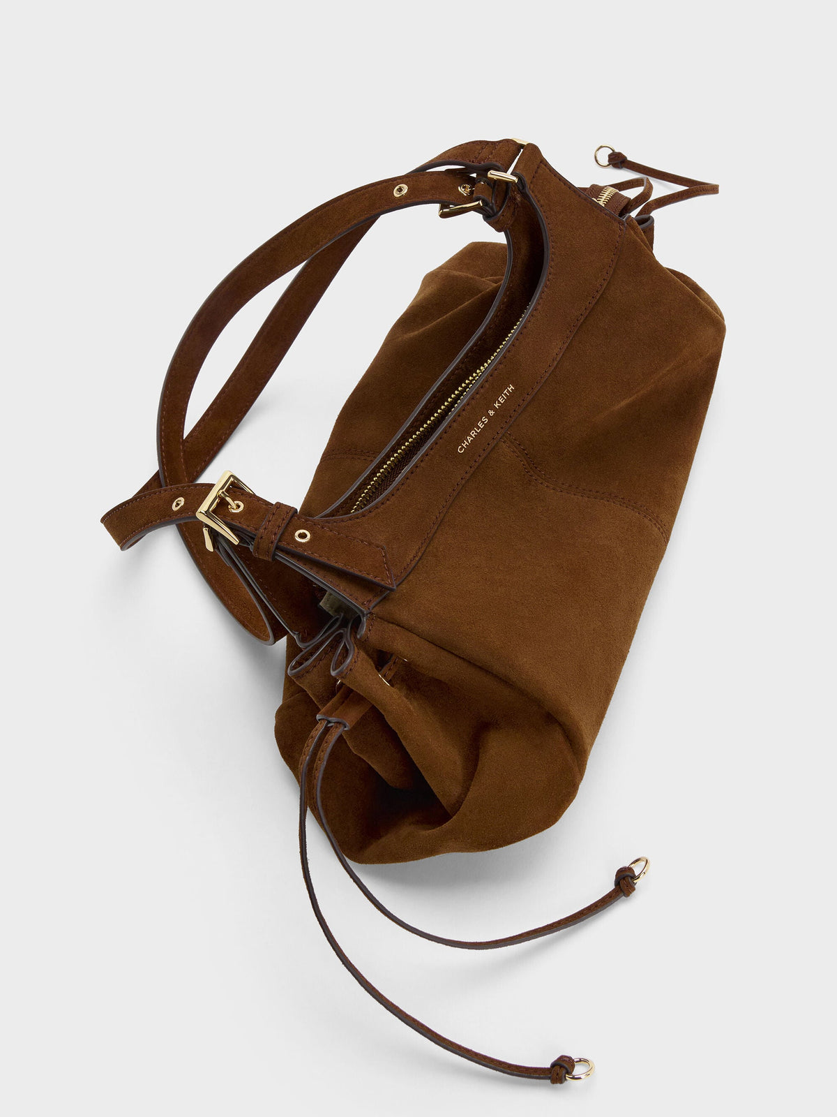 Lillith Drawstring Tote Bag - Pecan Brown | CHARLES & KEITH