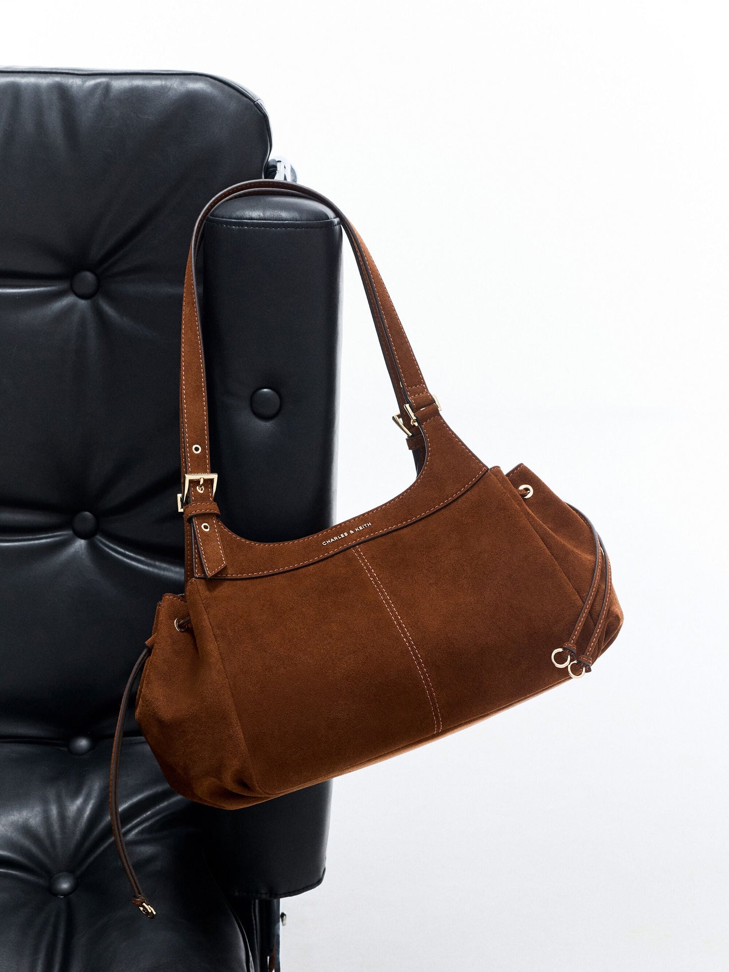Lillith Drawstring Tote Bag - Pecan Brown | CHARLES & KEITH