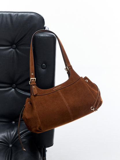 Lillith Drawstring Tote Bag - Pecan Brown | CHARLES & KEITH