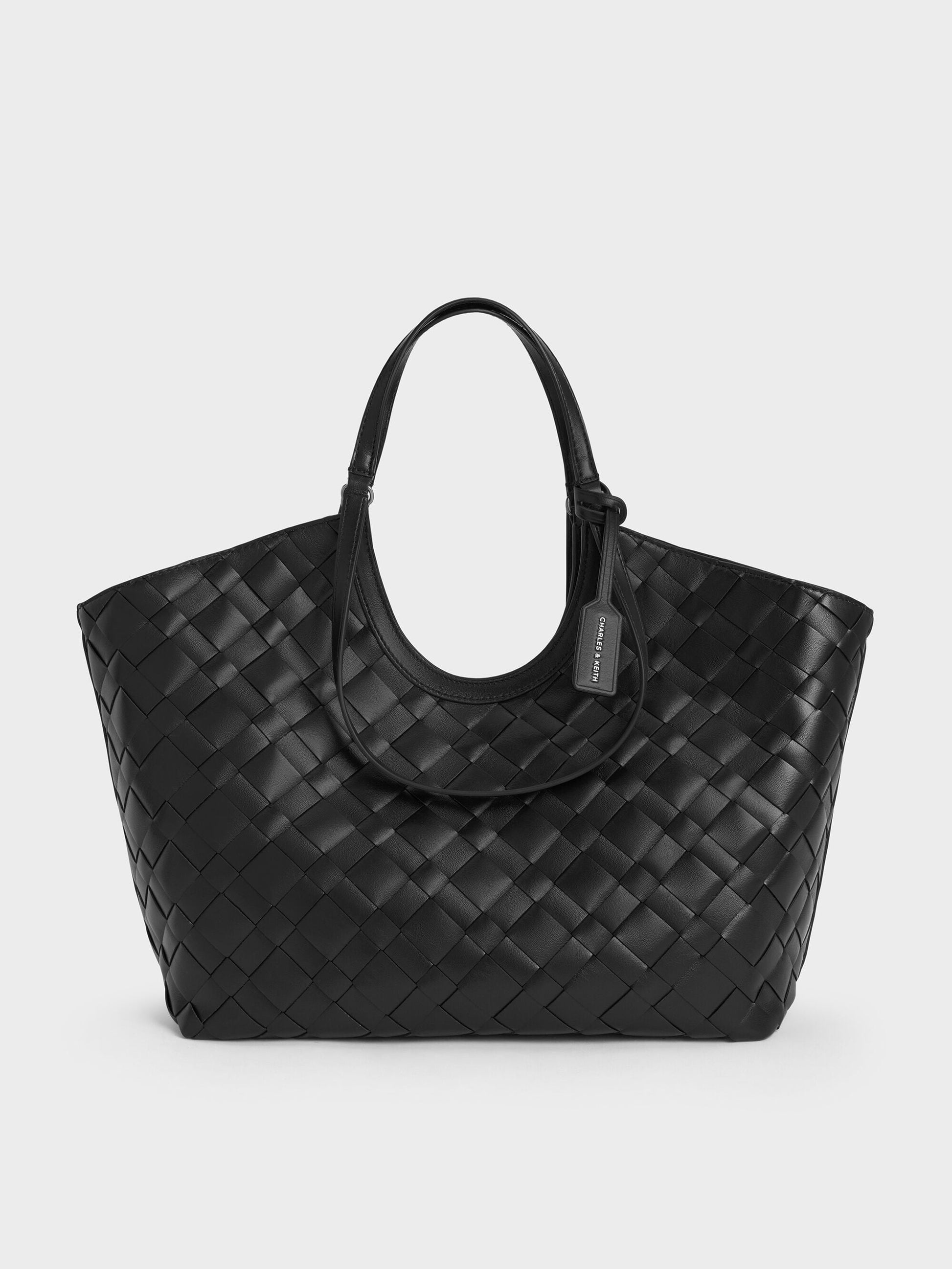 Ivette Woven Tote Bag - Noir | CHARLES & KEITH