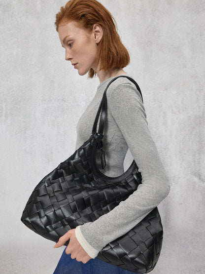 Ivette Woven Tote Bag - Noir | CHARLES & KEITH
