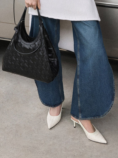 Ivette Woven Tote Bag - Noir | CHARLES & KEITH