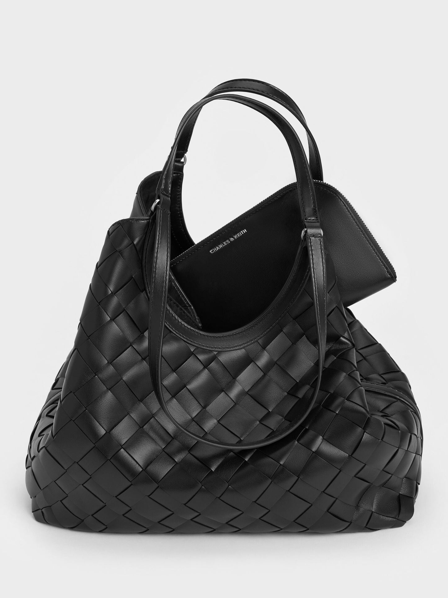 Ivette Woven Tote Bag - Noir | CHARLES & KEITH