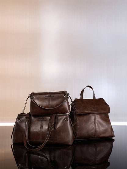 Noane Elongated-Handle Shoulder Bag - Distressed Coffee | CHARLES & KEITH