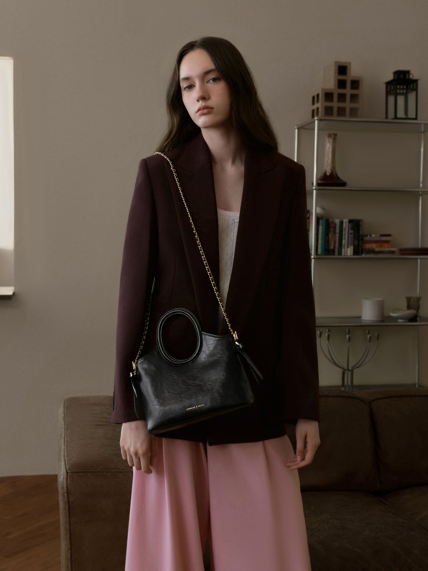 Mini Dalia Bow Oval-Handle Tote Bag - Black | CHARLES & KEITH