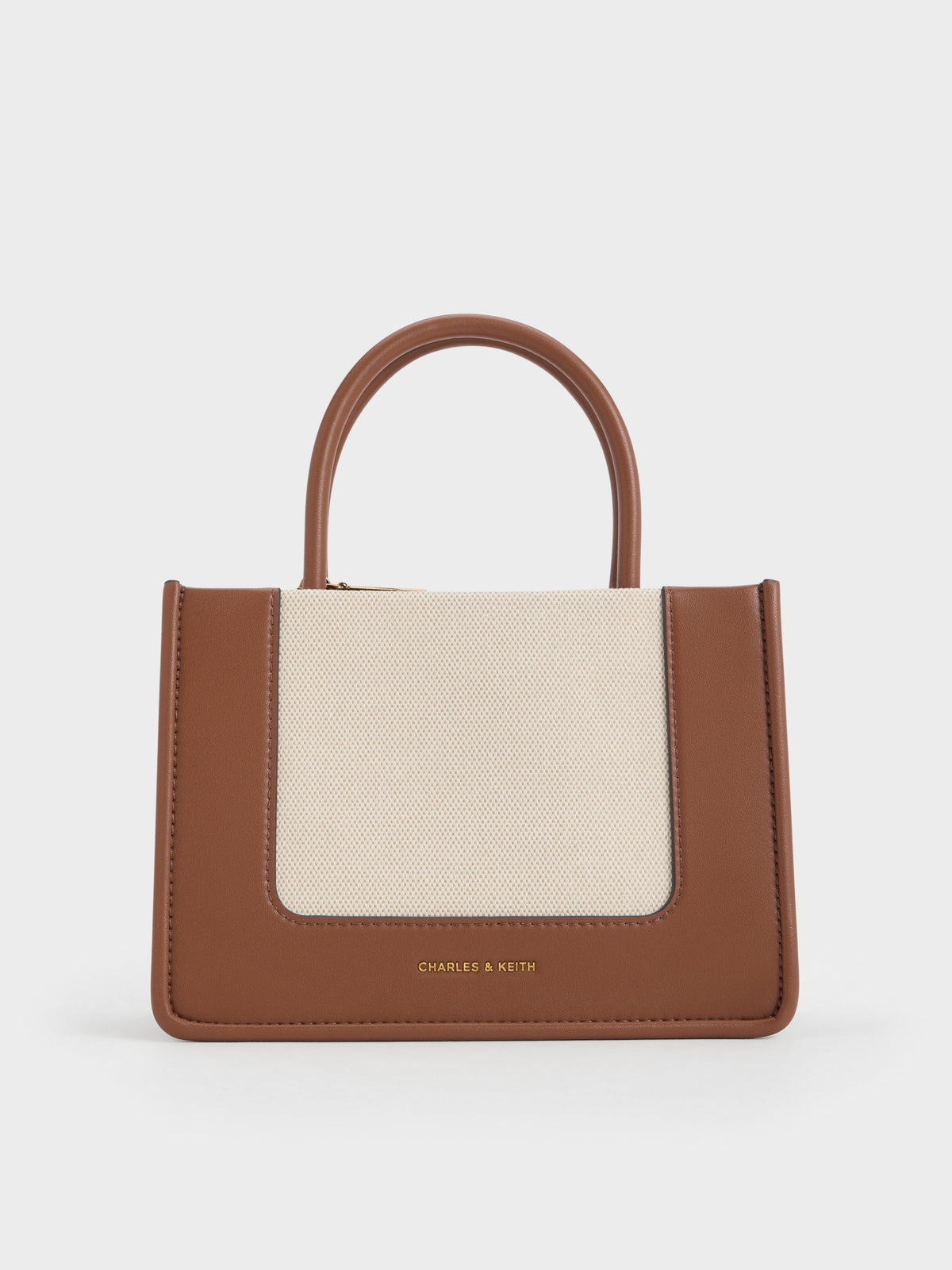 Mini Daylla Canvas Tote Bag - Tan | CHARLES & KEITH