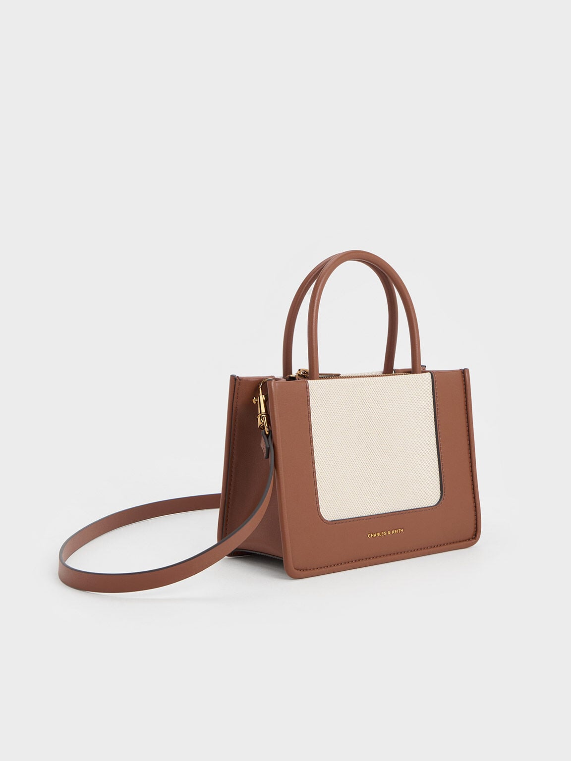 Mini Daylla Canvas Tote Bag - Tan | CHARLES & KEITH