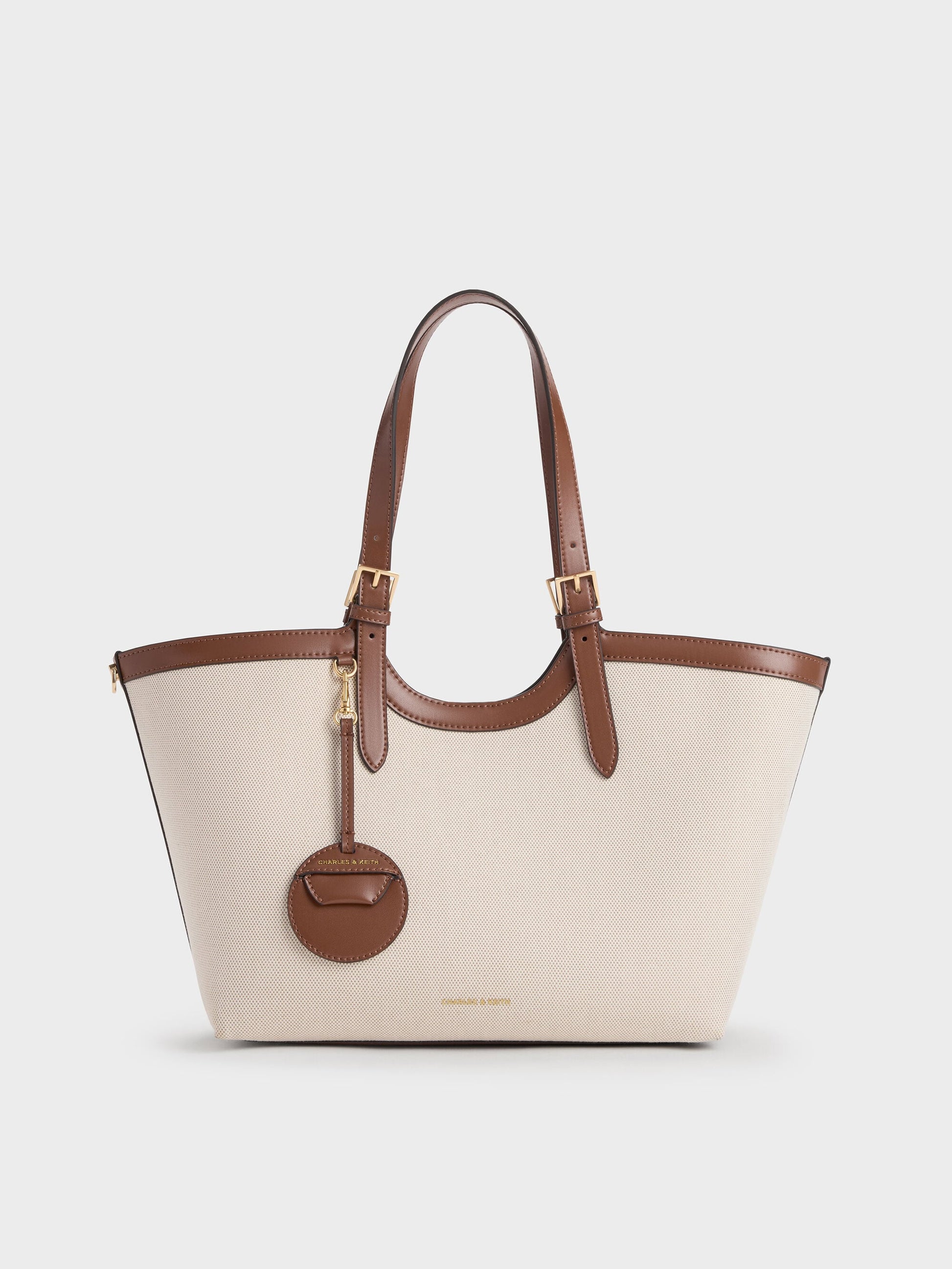 XL Enola Canvas Tote Bag - Chocolate | CHARLES & KEITH
