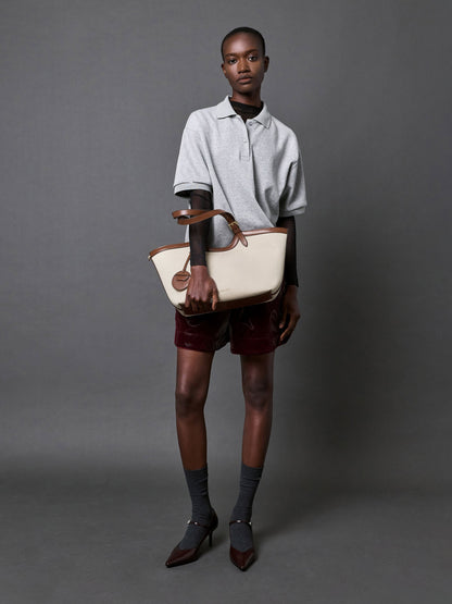 XL Enola Canvas Tote Bag - Chocolate | CHARLES & KEITH