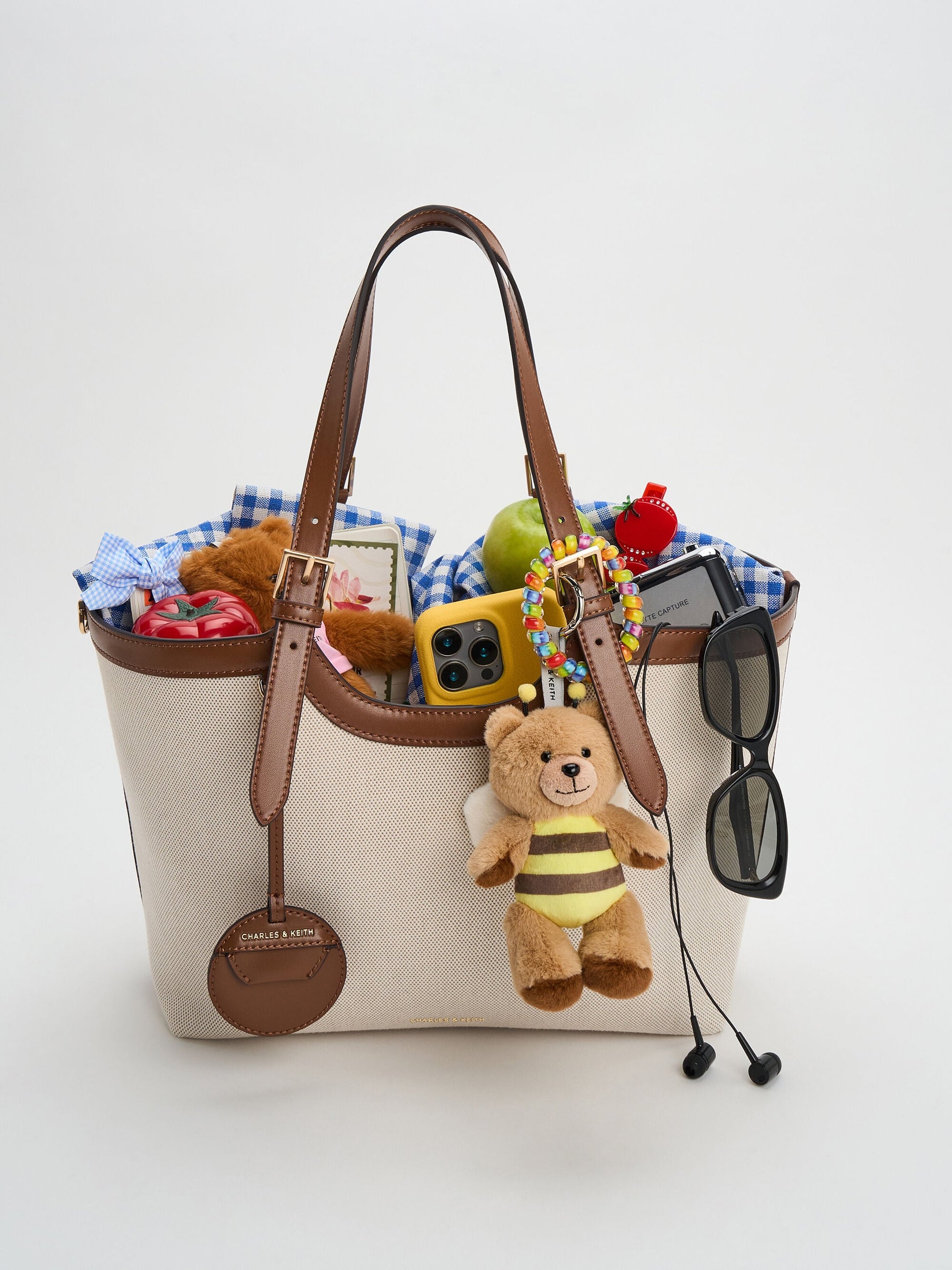 XL Enola Canvas Tote Bag - Chocolate | CHARLES & KEITH