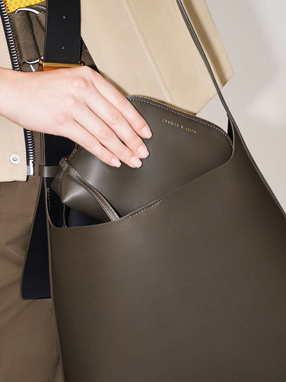 Edna Tote Bag - Dark Moss | CHARLES & KEITH