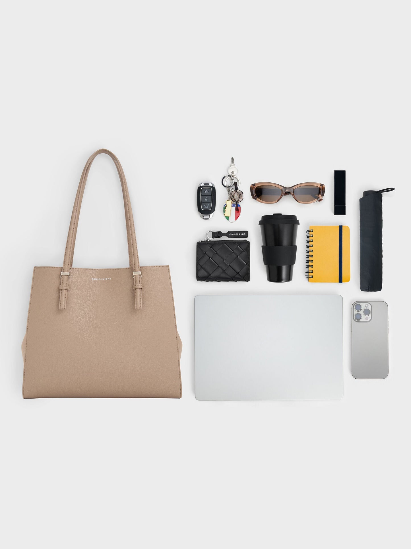 Sansa Tote Bag - Taupe | CHARLES & KEITH