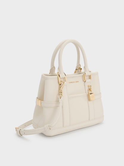 Mini Scottie Tote Bag - Cream | CHARLES & KEITH