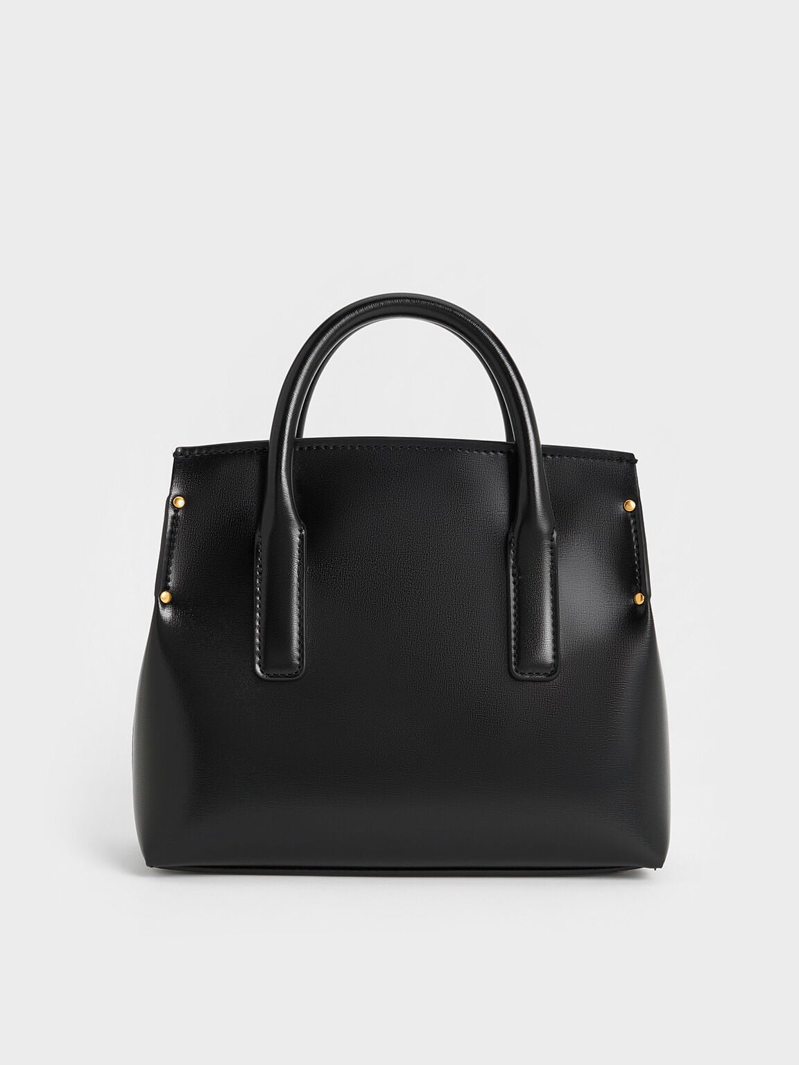 Rene Structured Top Handle Bag - Black | CHARLES & KEITH
