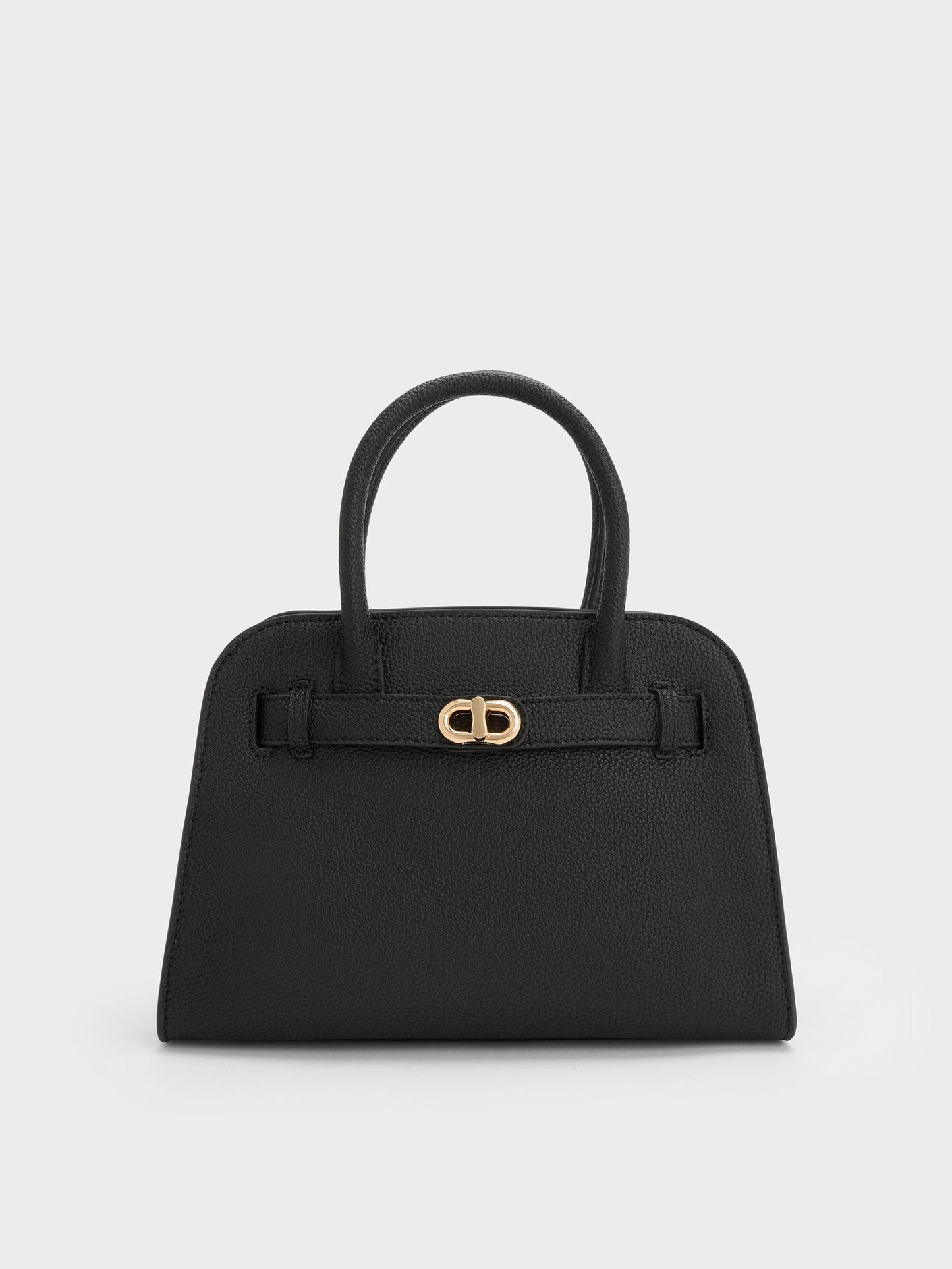 Aubrielle Belted Tote Bag - Black | CHARLES & KEITH