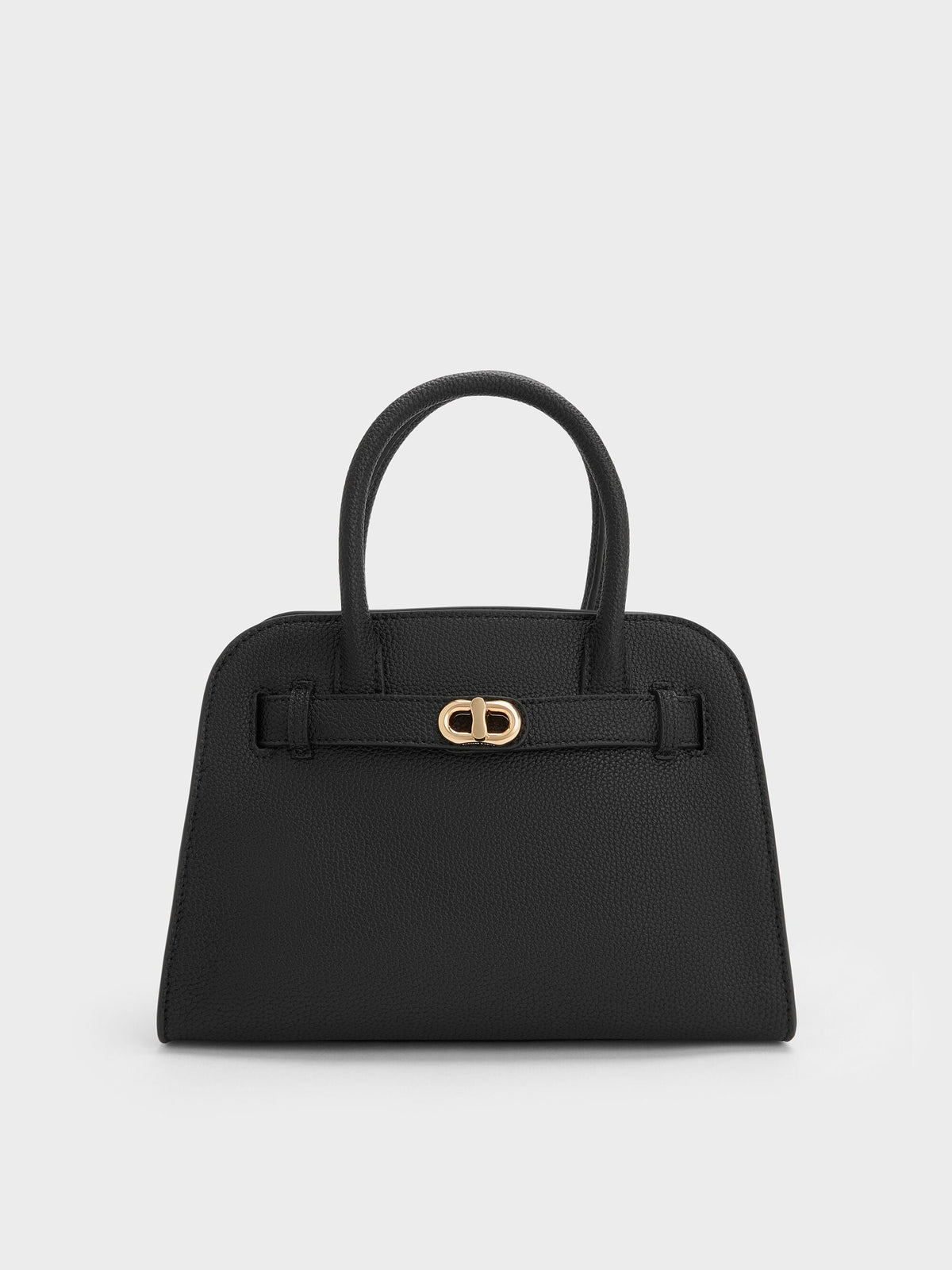 Aubrielle Belted Tote Bag - Black | CHARLES & KEITH