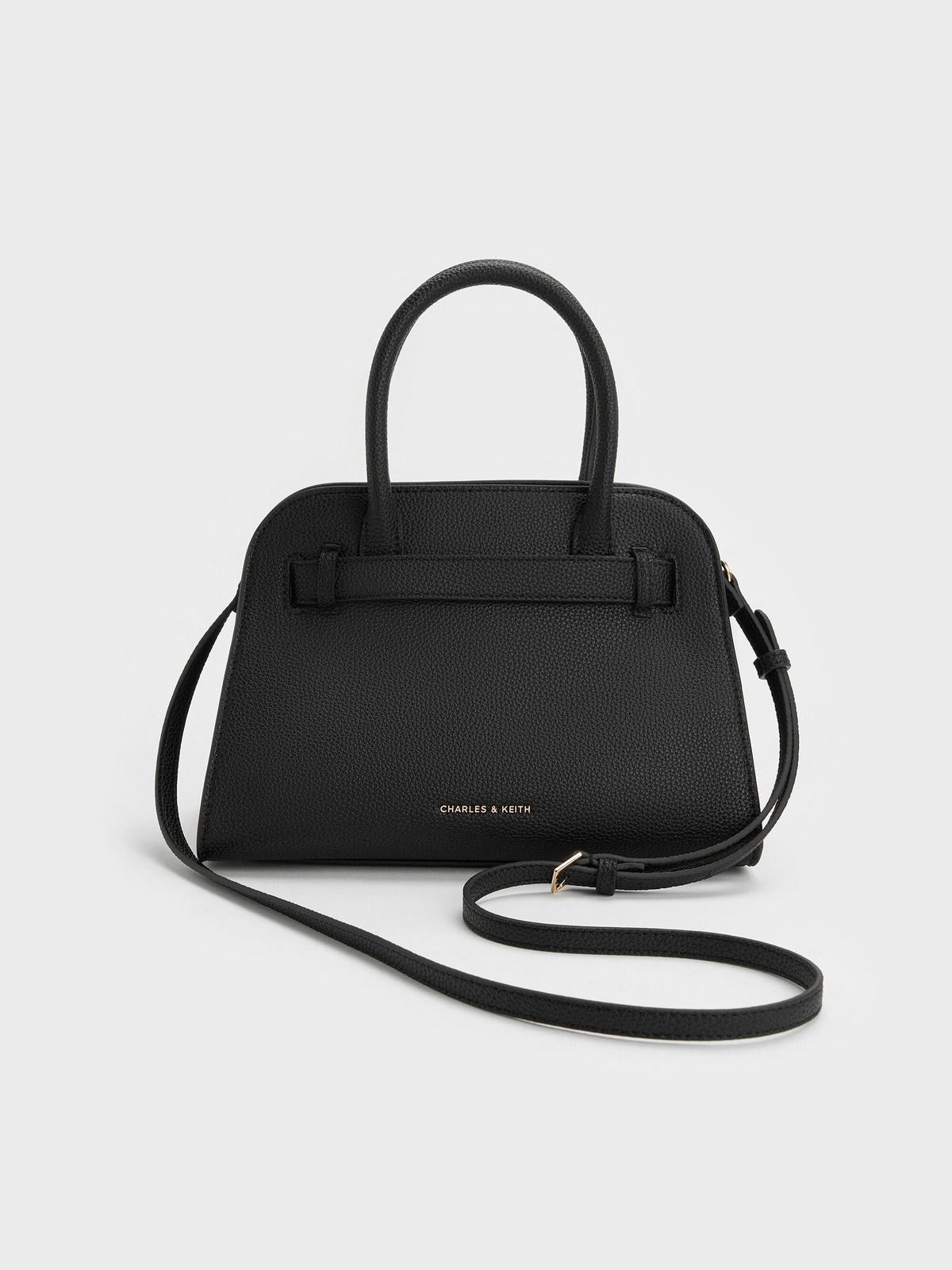 Aubrielle Belted Tote Bag - Black | CHARLES & KEITH