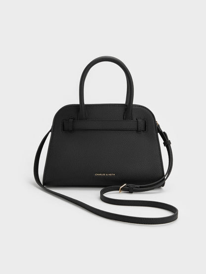 Aubrielle Belted Tote Bag - Black | CHARLES & KEITH