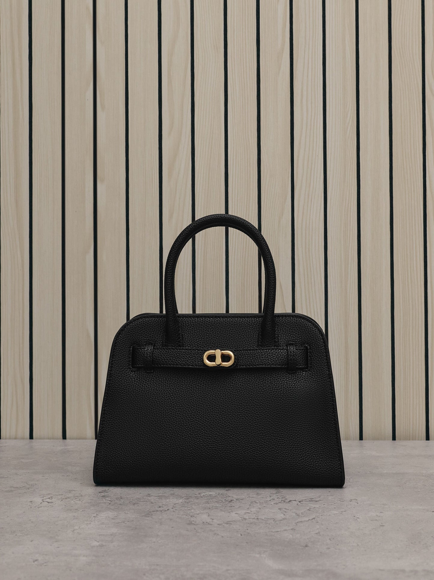 Aubrielle Belted Tote Bag - Black | CHARLES & KEITH