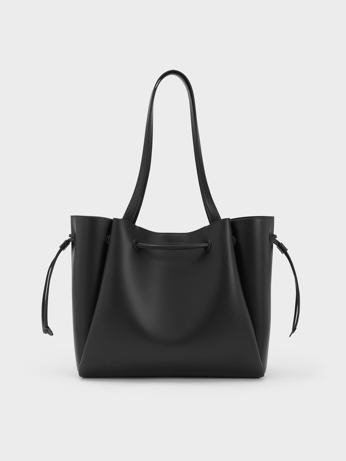 Hanya Drawstring Tote Bag - Jet Black | CHARLES & KEITH