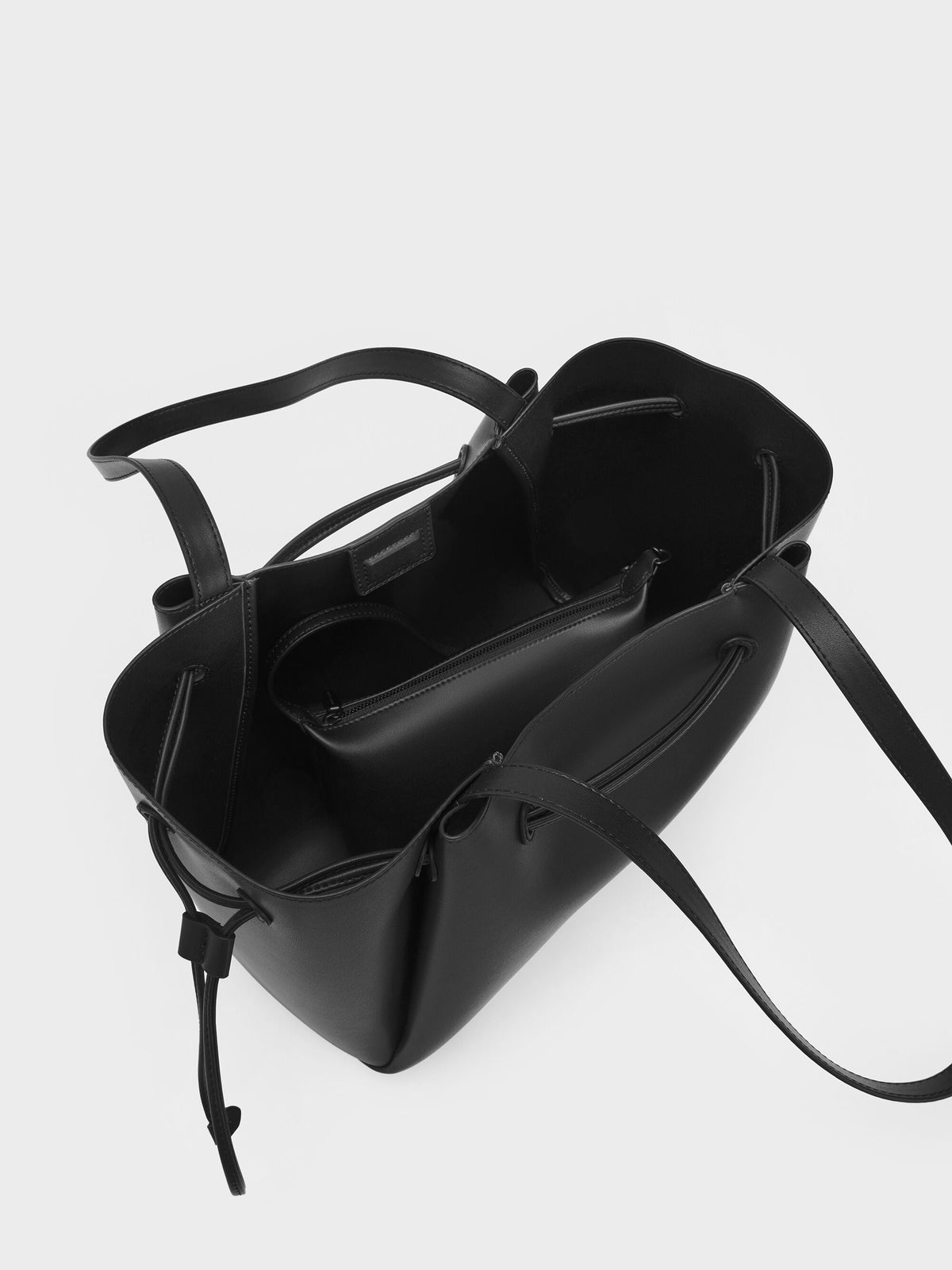 Hanya Drawstring Tote Bag - Jet Black | CHARLES & KEITH