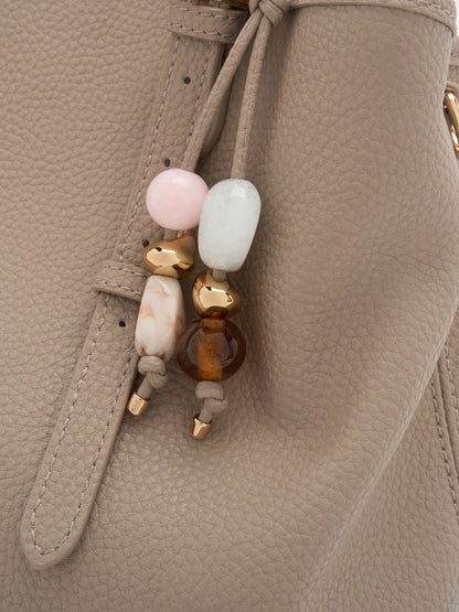 Baral Bead-Charm Tote Bag - Taupe | CHARLES & KEITH