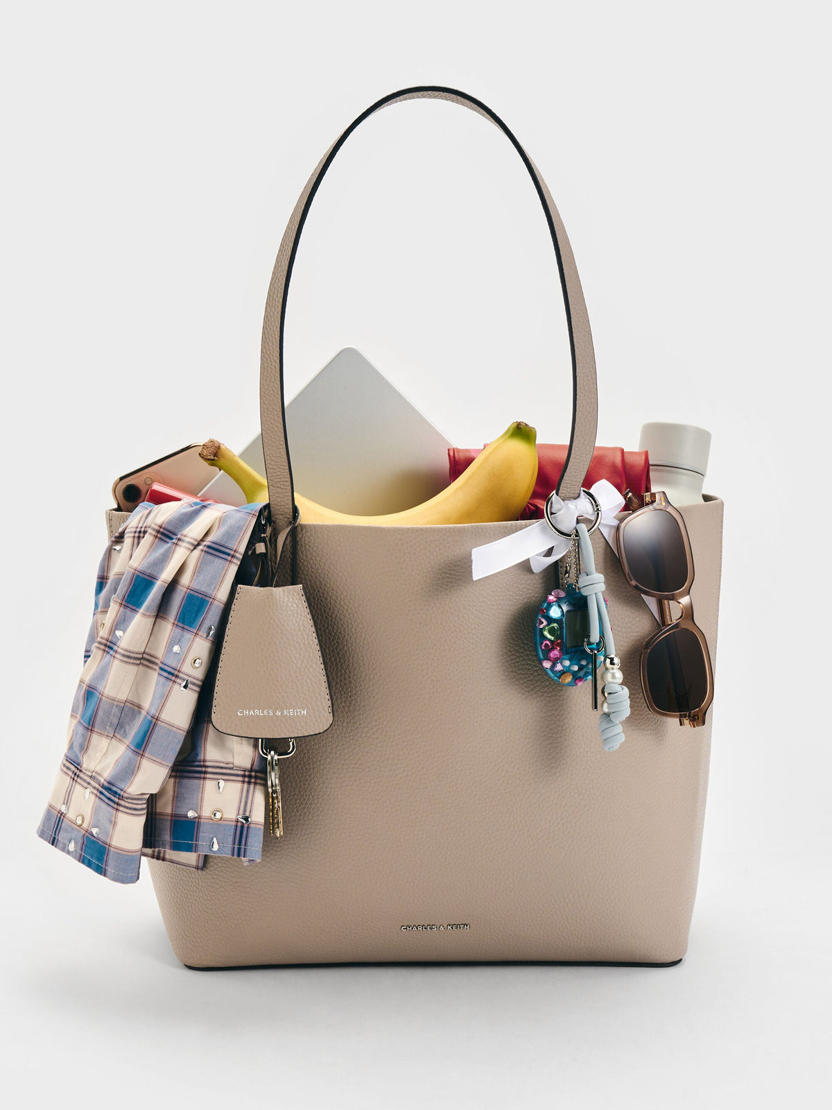 Beryl Tote Bag - Taupe | CHARLES & KEITH