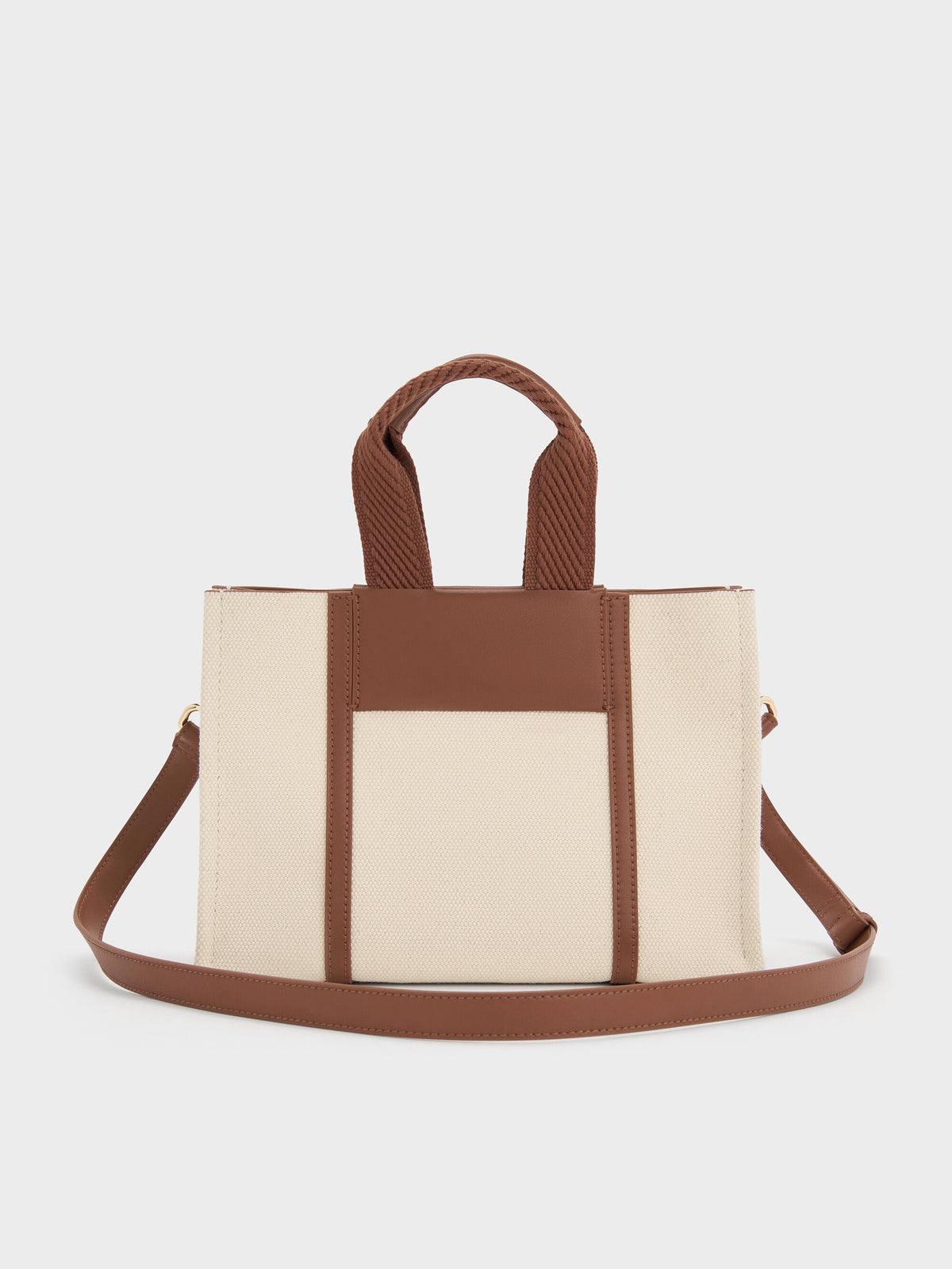Mini Shalia Canvas Tote Bag - Beige Canvas | CHARLES & KEITH