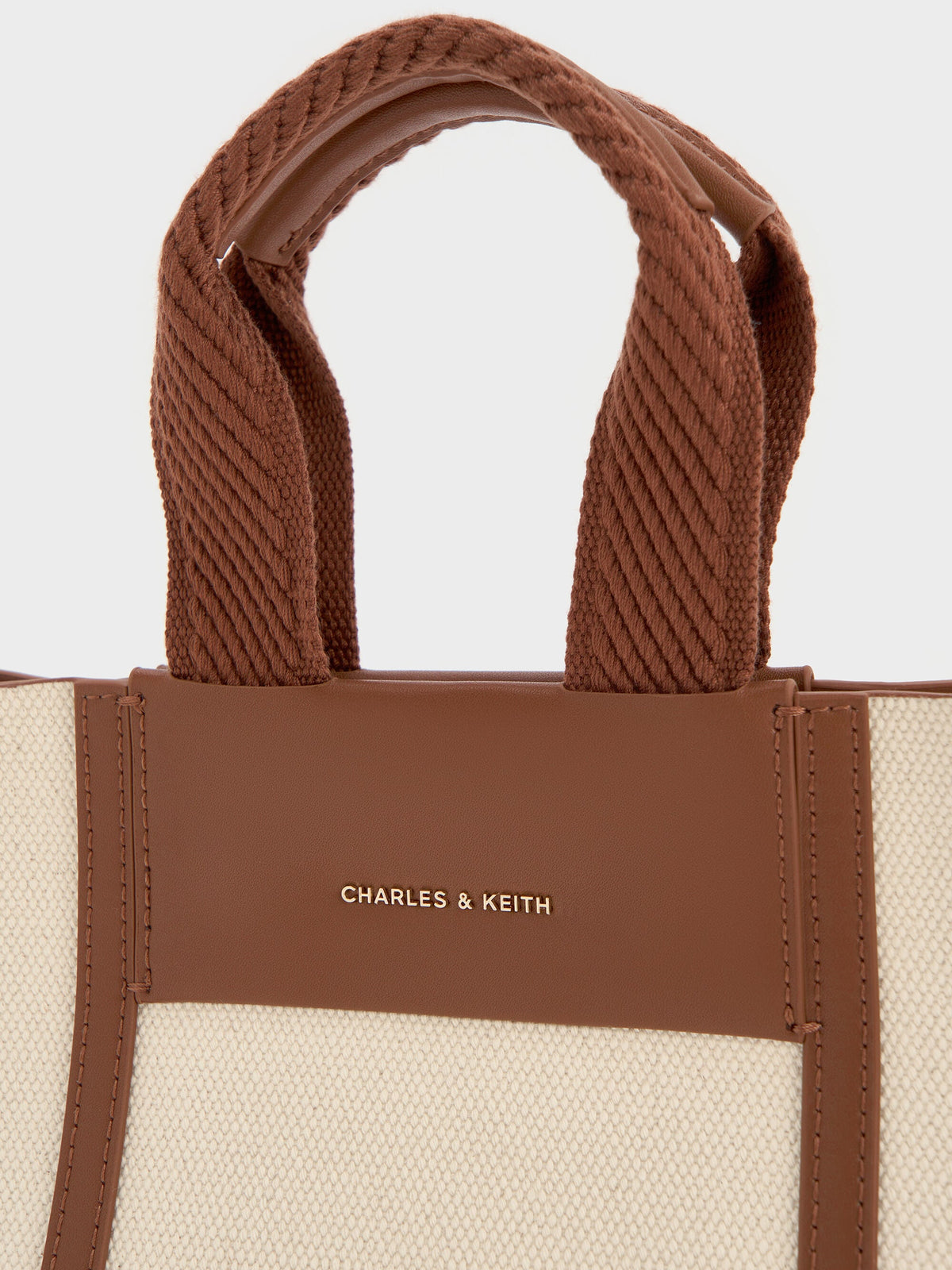 Mini Shalia Canvas Tote Bag - Beige Canvas | CHARLES & KEITH