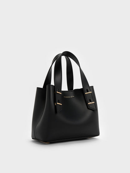 Mini Shania Tote Bag - Black | CHARLES & KEITH