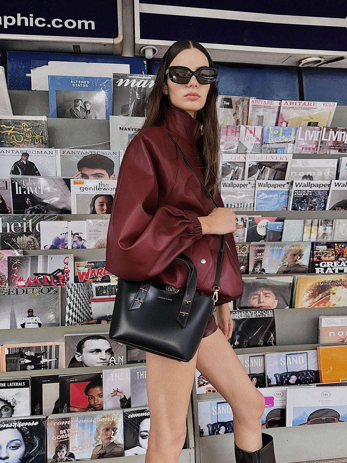 Mini Shania Tote Bag - Black | CHARLES & KEITH