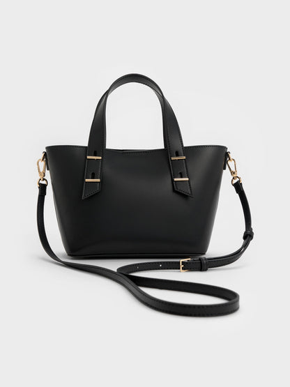 Mini Shania Tote Bag - Black | CHARLES & KEITH