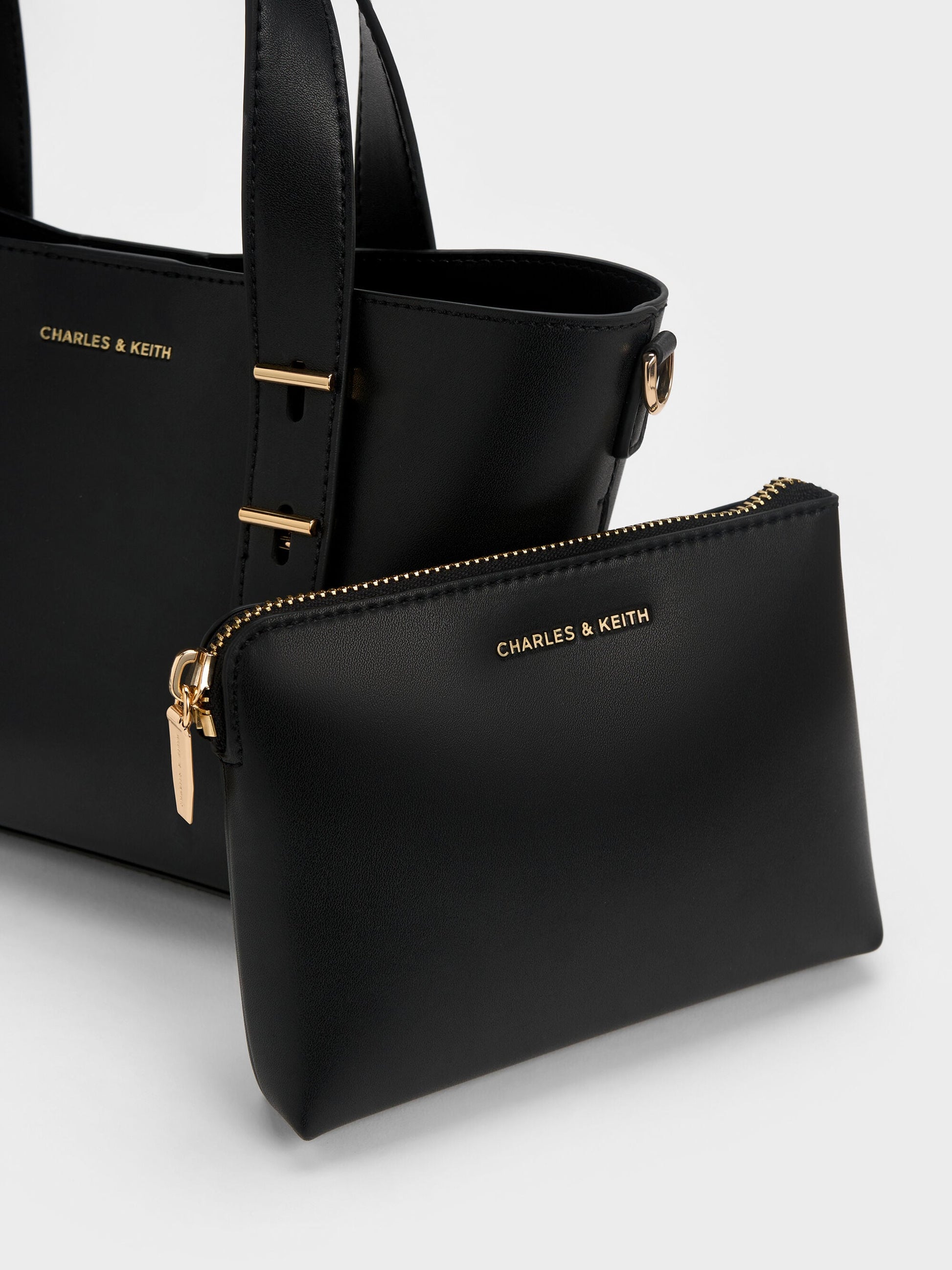 Mini Shania Tote Bag - Black | CHARLES & KEITH