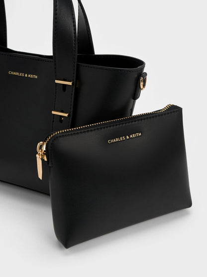 Mini Shania Tote Bag - Black | CHARLES & KEITH