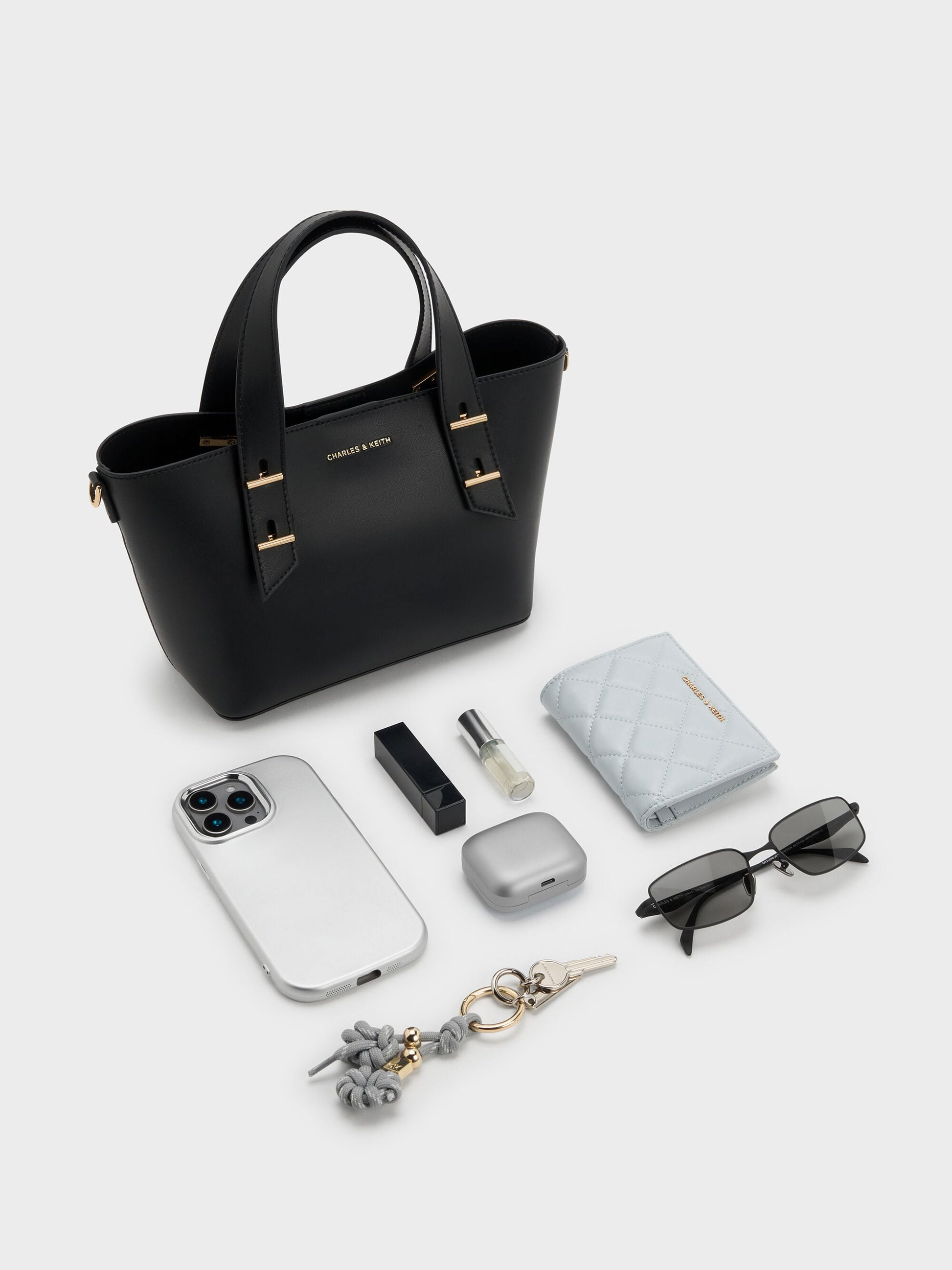 Mini Shania Tote Bag - Black | CHARLES & KEITH
