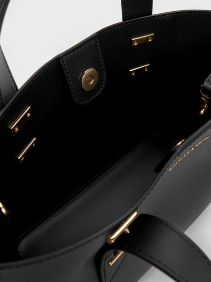 Mini Shania Tote Bag - Black | CHARLES & KEITH
