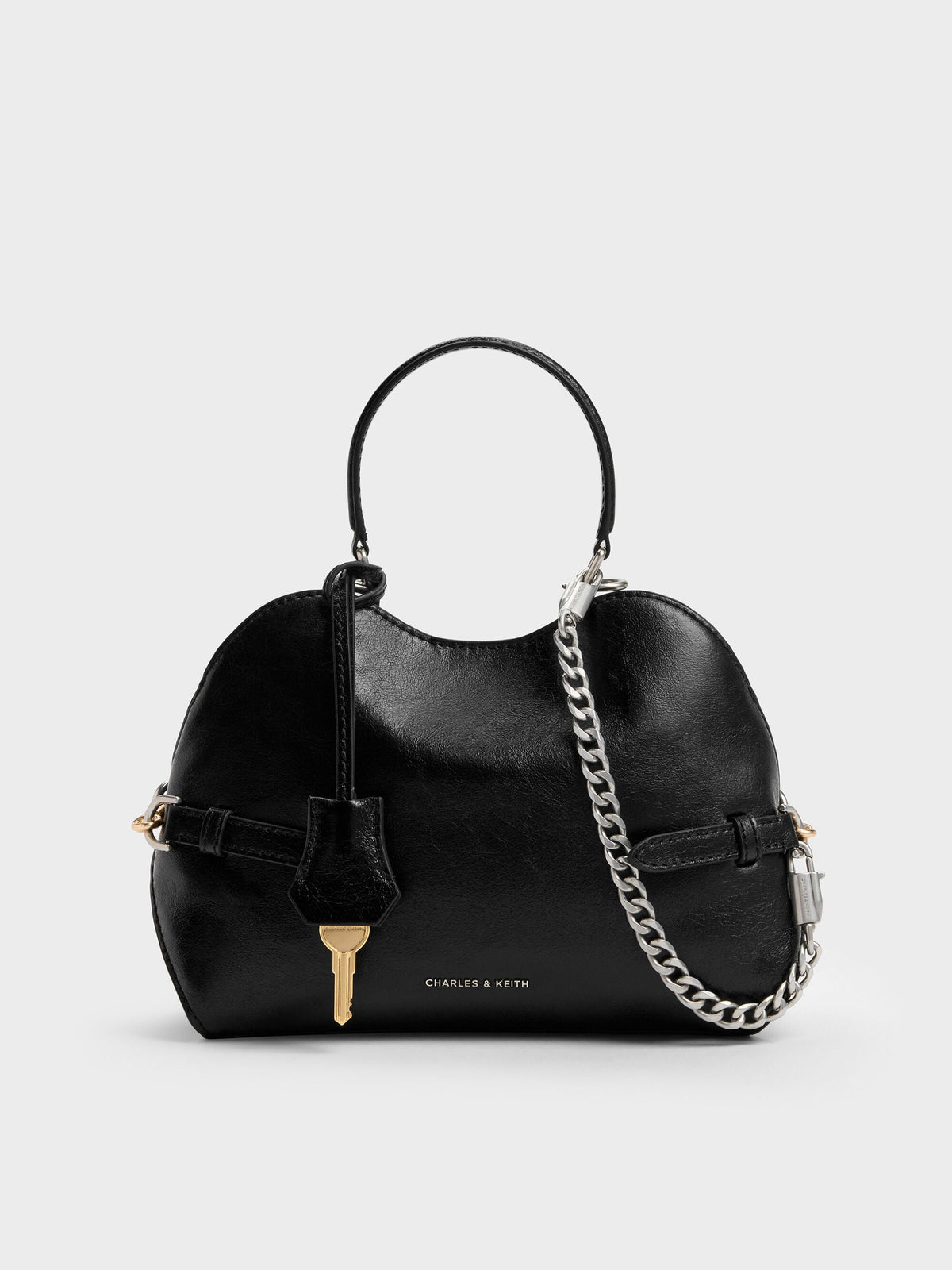 Delfina Chain Side-Belt Tote Bag - Noir | CHARLES & KEITH