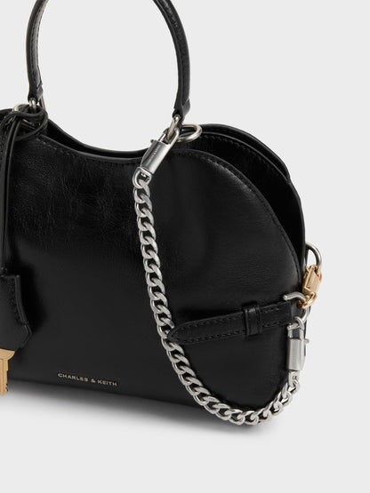 Delfina Chain Side-Belt Tote Bag - Noir | CHARLES & KEITH