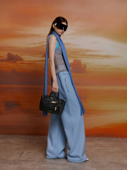 Mini Delfina Belted Tote Bag - Noir | CHARLES & KEITH