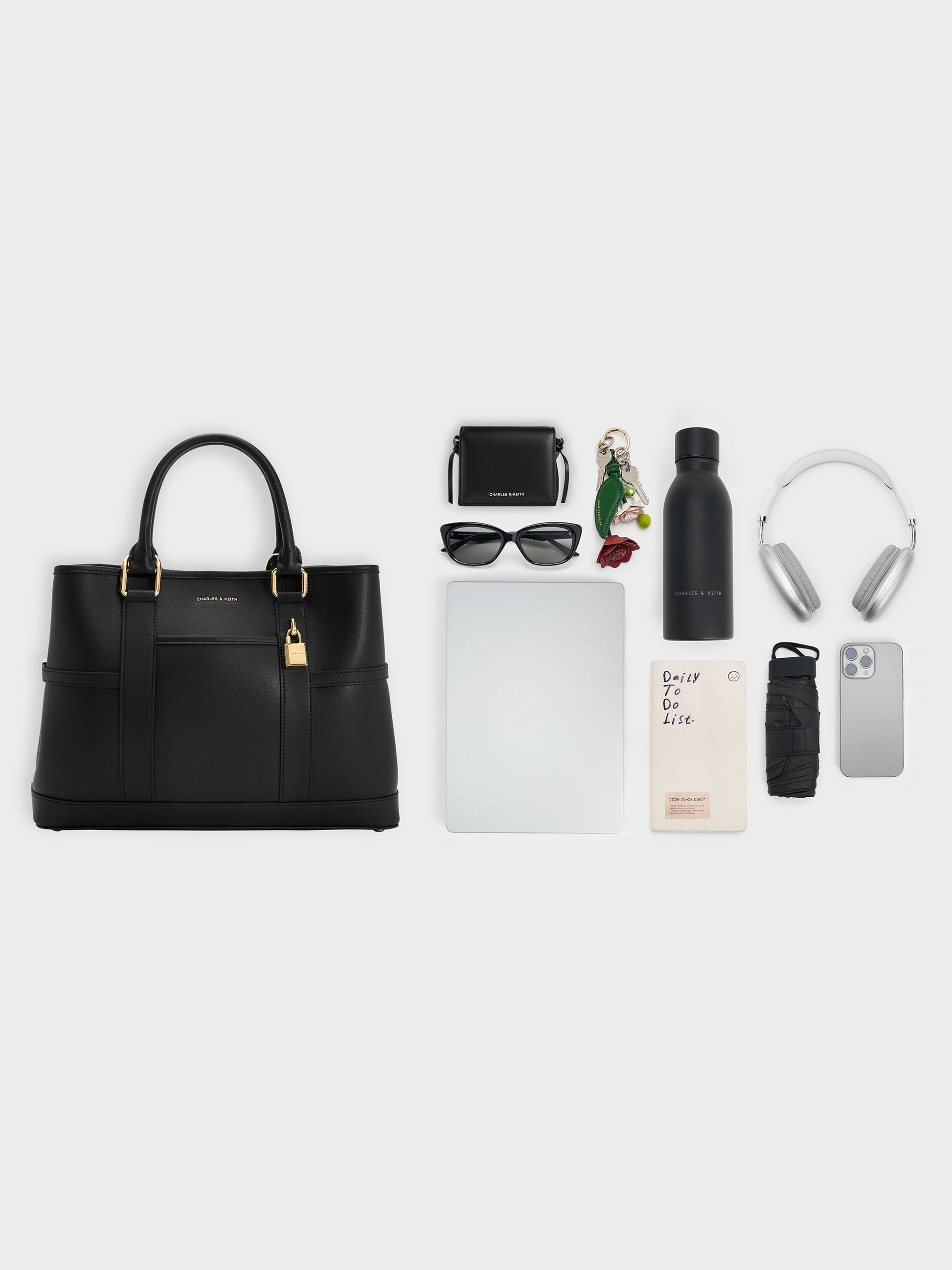 Scottie Tote Bag - Black | CHARLES & KEITH