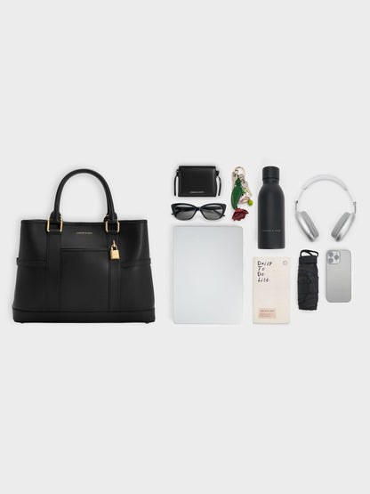 Scottie Tote Bag - Black | CHARLES & KEITH