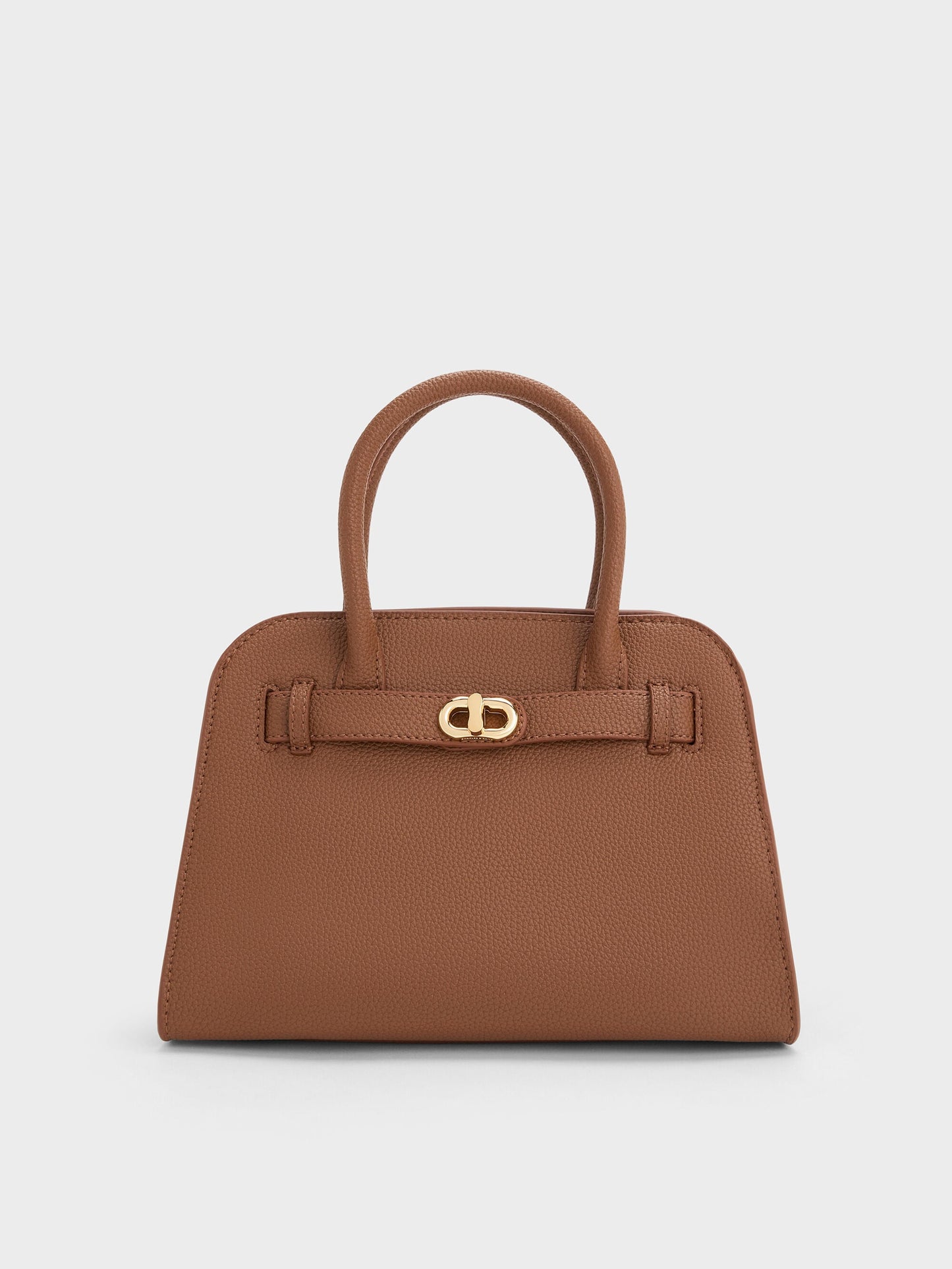 Aubrielle Belted Tote Bag - Chocolate | CHARLES & KEITH