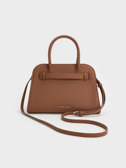 Aubrielle Belted Tote Bag - Chocolate | CHARLES & KEITH