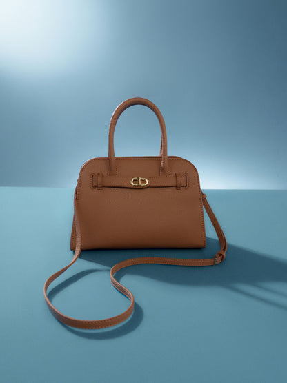 Aubrielle Belted Tote Bag - Chocolate | CHARLES & KEITH
