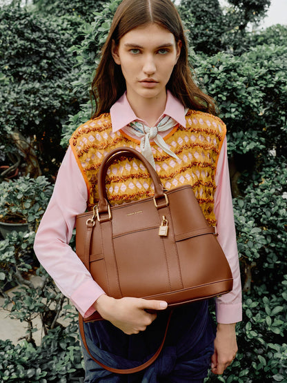 Scottie Tote Bag - Chocolate | CHARLES & KEITH