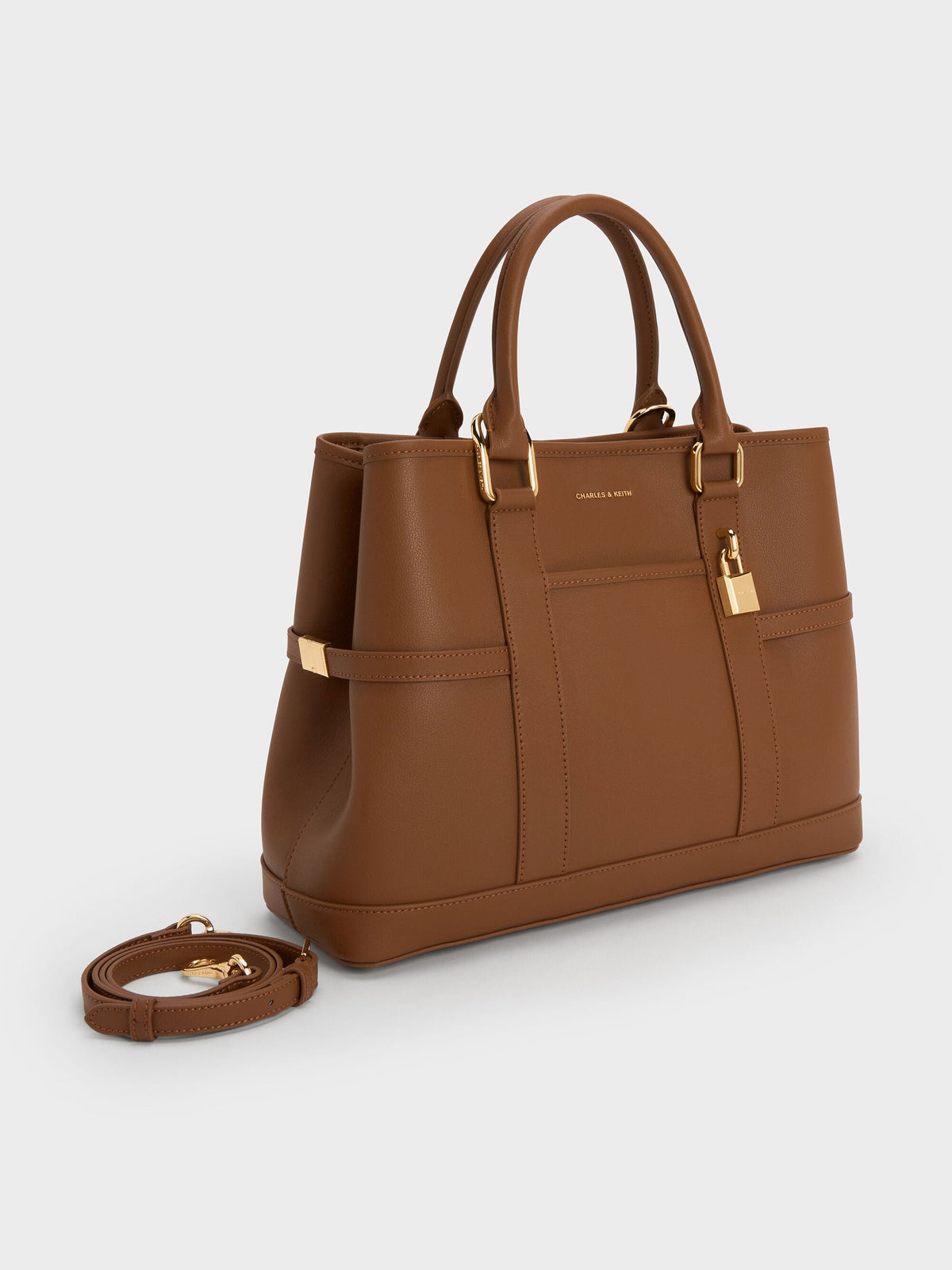 Scottie Tote Bag - Chocolate | CHARLES & KEITH